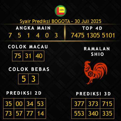 Prediksi Bogota Hari Ini 30-juli-2025