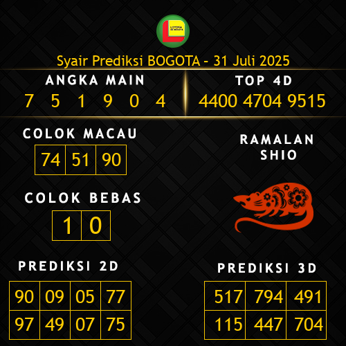 Prediksi Bogota Hari Ini 31-juli-2025