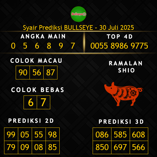 Prediksi Bullseye Hari Ini 30-juli-2025