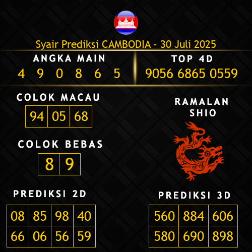 Prediksi Cambodia Hari Ini 30-juli-2025