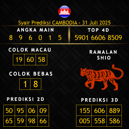 Prediksi Cambodia Hari Ini 31-juli-2025