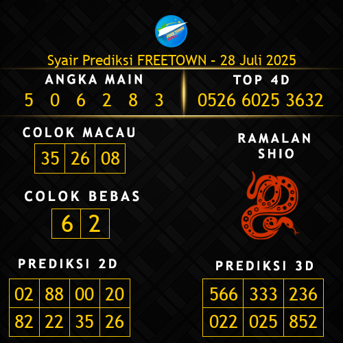 Prediksi Freetown Hari Ini 28-juli-2025