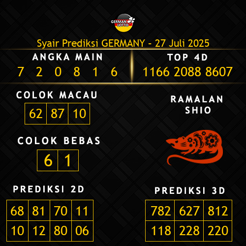 Prediksi Germany Hari Ini 27-juli-2025
