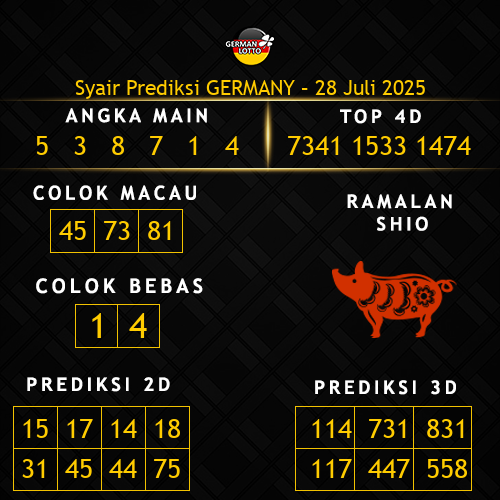 Prediksi Germany Hari Ini 28-juli-2025