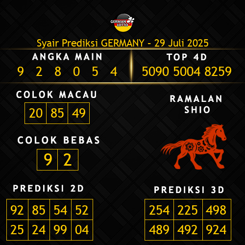 Prediksi Germany Hari Ini 29-juli-2025