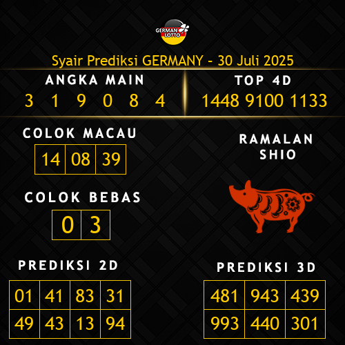 Prediksi Germany Hari Ini 30-juli-2025