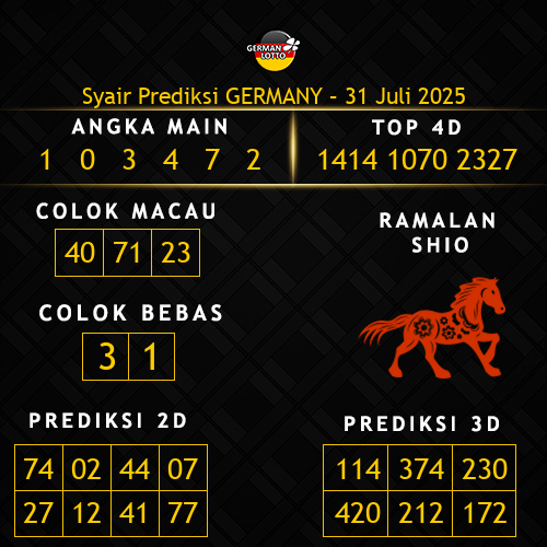 Prediksi Germany Hari Ini 31-juli-2025