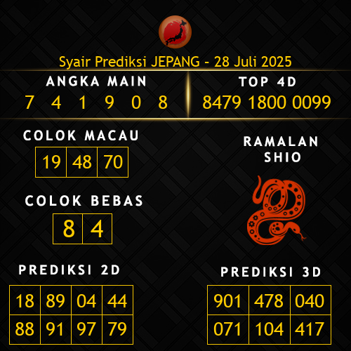 Prediksi Jepang Hari Ini 28-juli-2025