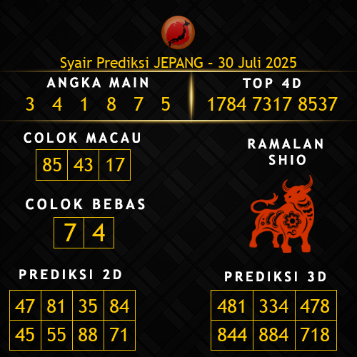 Prediksi Jepang Hari Ini 30-juli-2025