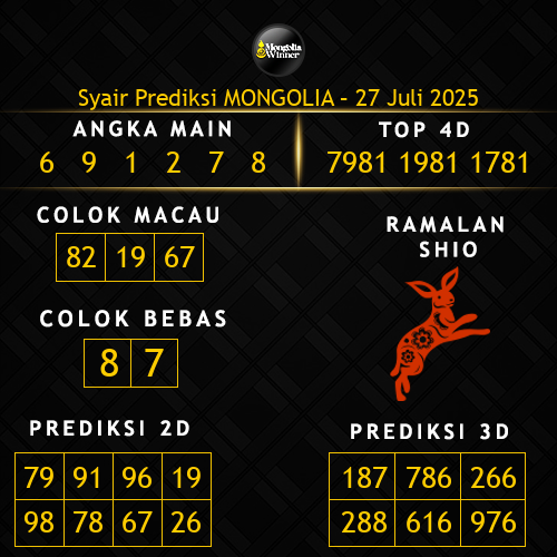 Prediksi Mongolia Hari Ini 27-juli-2025