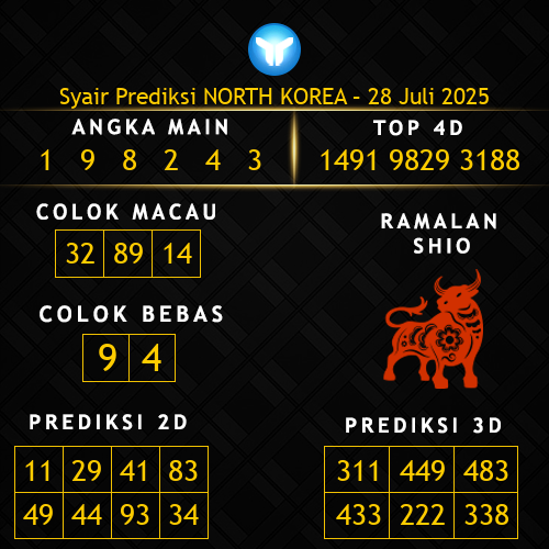 Prediksi North Korea Hari Ini 28-juli-2025
