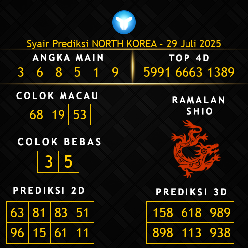 Prediksi North Korea Hari Ini 29-juli-2025