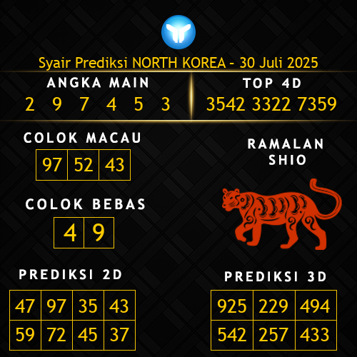Prediksi North Korea Hari Ini 30-juli-2025