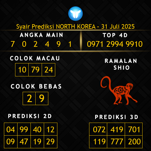 Prediksi North Korea Hari Ini 31-juli-2025