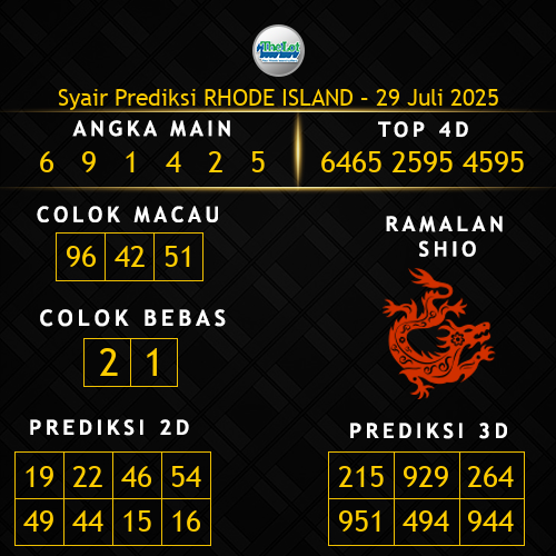 Prediksi Rhode Island Hari Ini 29-juli-2025